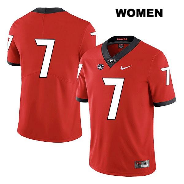 Georgia Bulldogs Women's D'Andre Swift #7 NCAA No Name Legend Authentic Red Nike Stitched College Football Jersey PQG6056IX